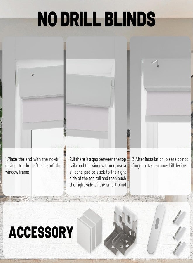 DONGFXK Motorized Blinds with Remote, Blackout No Drill Cordless Smart Roller Shades, Automatic Blinds for Windows, White,33" W x 72" H - Image 5